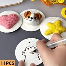 11件組(含繪圖板+刷子)3D圓形板紙、發泡擴展藝術手工紙,趣味紙藝,返校季 - 彩色 - 查看 2