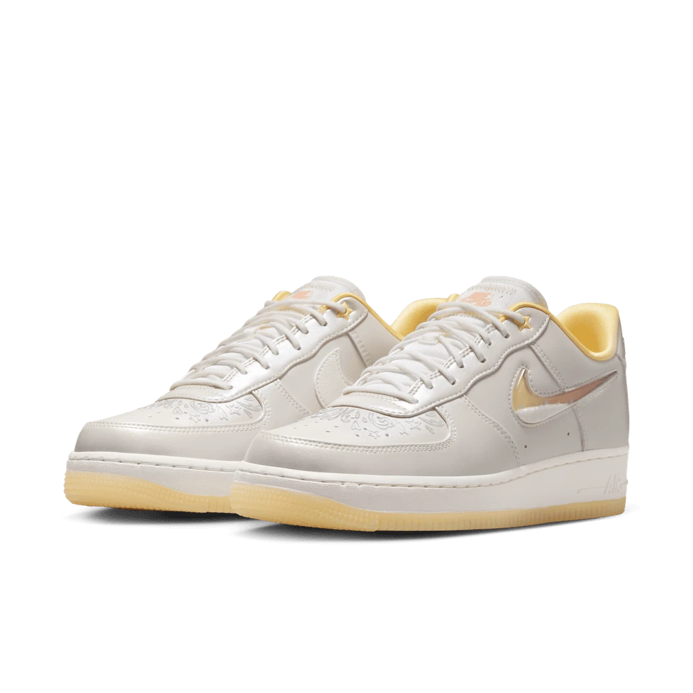 Nike '07 女款舒適柔軟圓頭透氣滑板鞋 白色黃色 - 白色 黃色 - 查看 1