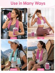 Minimalist Macaron Style Cooling Sports Towel, Portable And Foldable, Designed For Sports, Efficient Cooling, Breathable And Sweat-Absorbent, Includes Transparent Storage Bag, 30*100cm - Multicolor - View 5