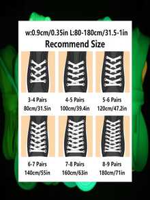 8/2PCS, Multi-Color Options, 120cm Glow-In-The-Dark Solid Color Reflective Shoelaces, Unisex Sports Shoes, Versatile, Suitable For Daily Wear, Dating, Party And Holiday Outfits - Multicolor - View 8