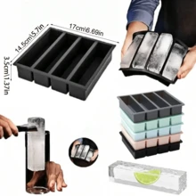1pc Rectangular Ice Cube Mold, Long Ice Cube Mold, Butter Mold Tray, DIY Chocolate Bar Baking Essential, Rectangular Ice Tray, Kitchen Accessories, Home Supplies, Ice Tray, Bar Accessories - Multicolor - View 3