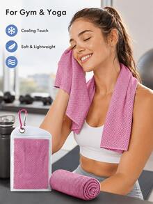 Minimalist Macaron Style Cooling Sports Towel, Portable And Foldable, Designed For Sports, Efficient Cooling, Breathable And Sweat-Absorbent, Includes Transparent Storage Bag, 30*100cm - Multicolor - View 9