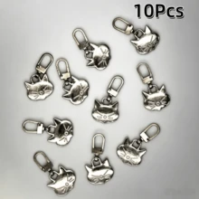 2/5/6/8/10 chiếc đầu kéo khóa hình mèo, tháo rời nhanh chóng để sửa chữa, phụ kiện thay thế đầu khóa kéo kim loại đa năng có lỗ nhỏ, không cần dụng cụ, dùng cho túi xách, quần áo, áo khoác, giày, bốt - Nhiều màu - Xem 31