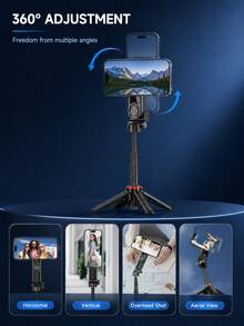 AXNEN Tripod Selfie Magnetik dengan Remote Bluetooth Nirkabel, Dudukan Tripod Ponsel yang Dapat Diperpanjang, Dudukan Ponsel Berputar 360°, Kompatibel dengan Android dan Sebagian Besar Smartphone, Cocok untuk Perjalanan, Aktivitas Luar Ruangan, Siaran Langsung, dan Perekaman Vlog - Satu-Ukuran - View 9