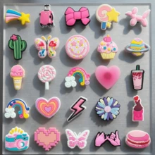 25pcs Cute Cartoon PVC Shoe Charms - Creative Colorful Accessories - Suitable For Sandals And Clogs - Multicolor - View 3