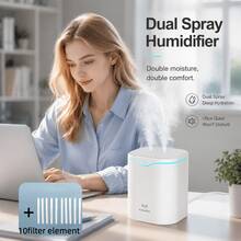 2000ml Large Capacity Dual Mist Aromatherapy Diffuser, USB Powered Humidifier, Home Decor, Student Dorm Air Humidifier, Back To School Gift - A - View 4