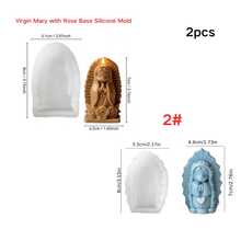 Molde de silicona con base de rosa de la Virgen María, molde de vela con detalles en forma de corazón de la diosa religiosa, adecuado para manualidades de yeso DIY, molde estético de estatua sagrada de santo - Molde de niña rezando - Ver 13