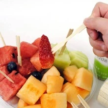 2pcs Bamboo Cocktail Forks, 3.5 Inch Bamboo Forks, Suitable For Party/Dining/Dessert/Fruit Appetizer Toothpicks - Multicolor - View 2