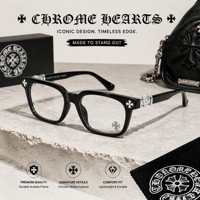 ChromeHeart Glasses - Fashionable Anti-Glare And Dust-Proof Glasses, A Stylish Accessory For Both Men And Women, Clear And Durable. Cycling Glasses.