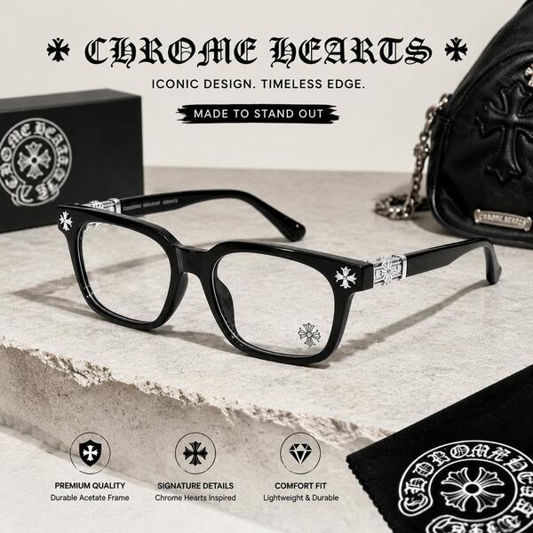 ChromeHeart Glasses - Fashionable Anti-Glare And Dust-Proof Glasses, A Stylish Accessory For Both Men And Women, Clear And Durable. Cycling Glasses.