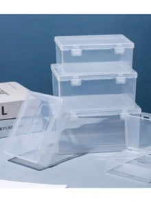 1pc Rectangular Fishing Gear Transparent Plastic Packaging Box Accessories Components Tool Storage Empty Box Flip Cover Storage Box Transparent Plastic Box Stationery Packaging Box Electronic Components Hardware Tools Parts Box Toy Storage Box - Clear - View 1