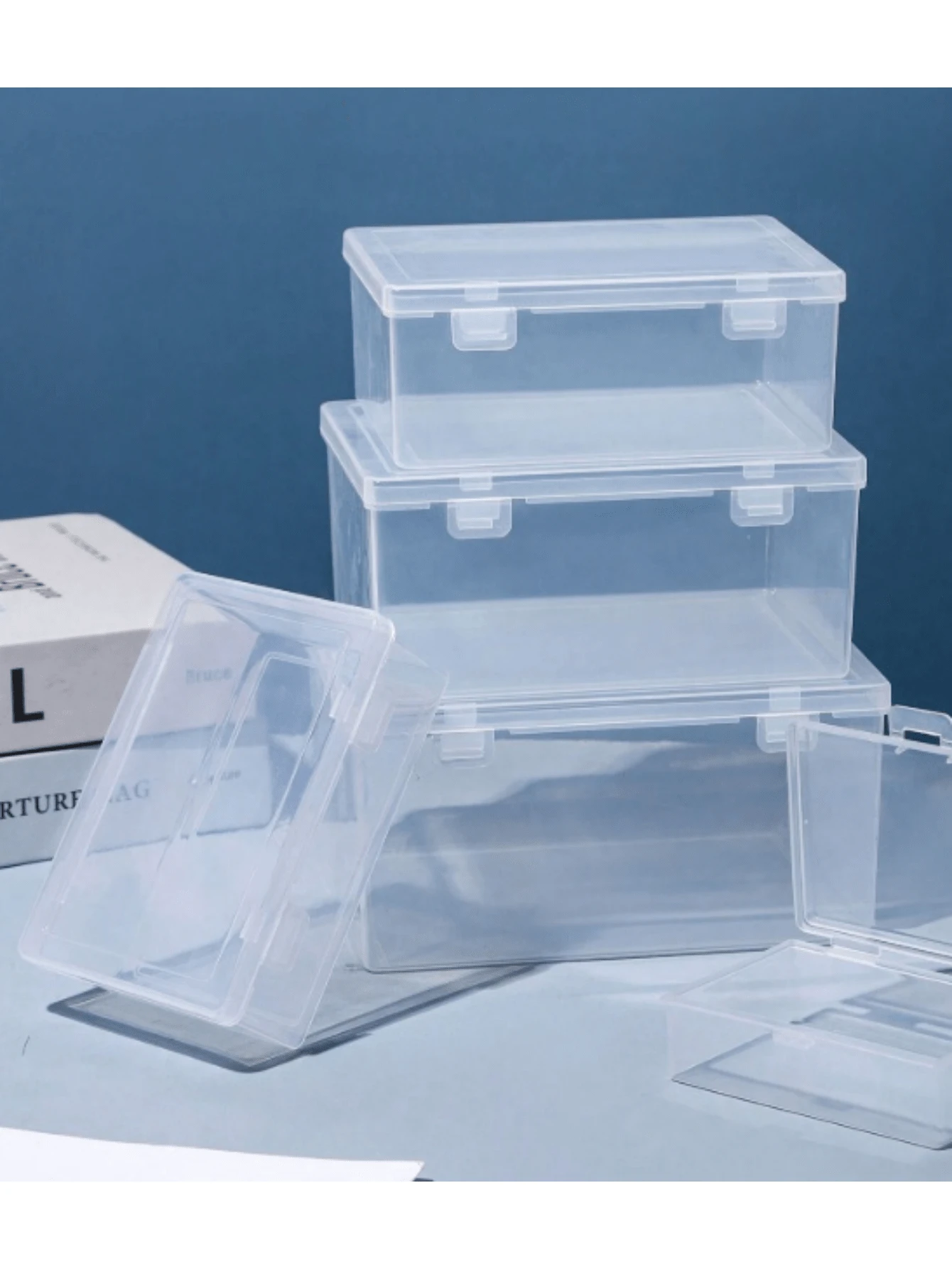 1pc Rectangular Fishing Gear Transparent Plastic Packaging Box Accessories Components Tool Storage Empty Box Flip Cover Storage Box Transparent Plastic Box Stationery Packaging Box Electronic Components Hardware Tools Parts Box Toy Storage Box - Clear - View 1