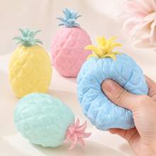 Juguete antiestrés de piña color macaron, suave y de rebote lento, juguete sensorial de apretar con forma de fruta linda, juguete de descompresión para escritorio, regalo para fiesta de cumpleaños y alivio de la ansiedad - Multicolor - Ver 2