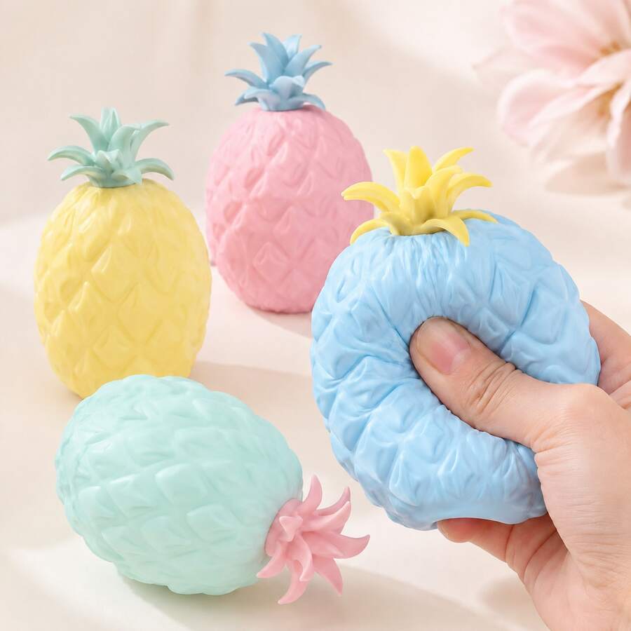 Juguete antiestrés de piña color macaron, suave y de rebote lento, juguete sensorial de apretar con forma de fruta linda, juguete de descompresión para escritorio, regalo para fiesta de cumpleaños y alivio de la ansiedad
