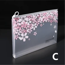 4pcs A4 Waterproof Cherry Blossom Style Zipper File Bags, 4 Styles, High-Quality PP Material, 3D A4 Storage File Bags, Suitable For Stationery, Office Supplies, Home Organization And Travel Storage - Back To School Season - A4 - View 5