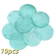 10/20pcs 50mm Colorful Flat Round Shell Coin Pendant Beads With 2 Holes, Suitable For Jewelry Making, Fashion Wind Chimes, Wreath DIY Handmade Home Decor - Shell Discs - View 10