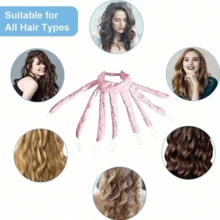 Heatless Curling Set (1pc) - Soft Silk Heatless Curling Rod, Designed For Long Hair, Easily Create Wavy Curls Without Heat Styling, Reusable And Gentle On Hair, Get Beautiful Curls While You Sleep - Multicolor - View 8