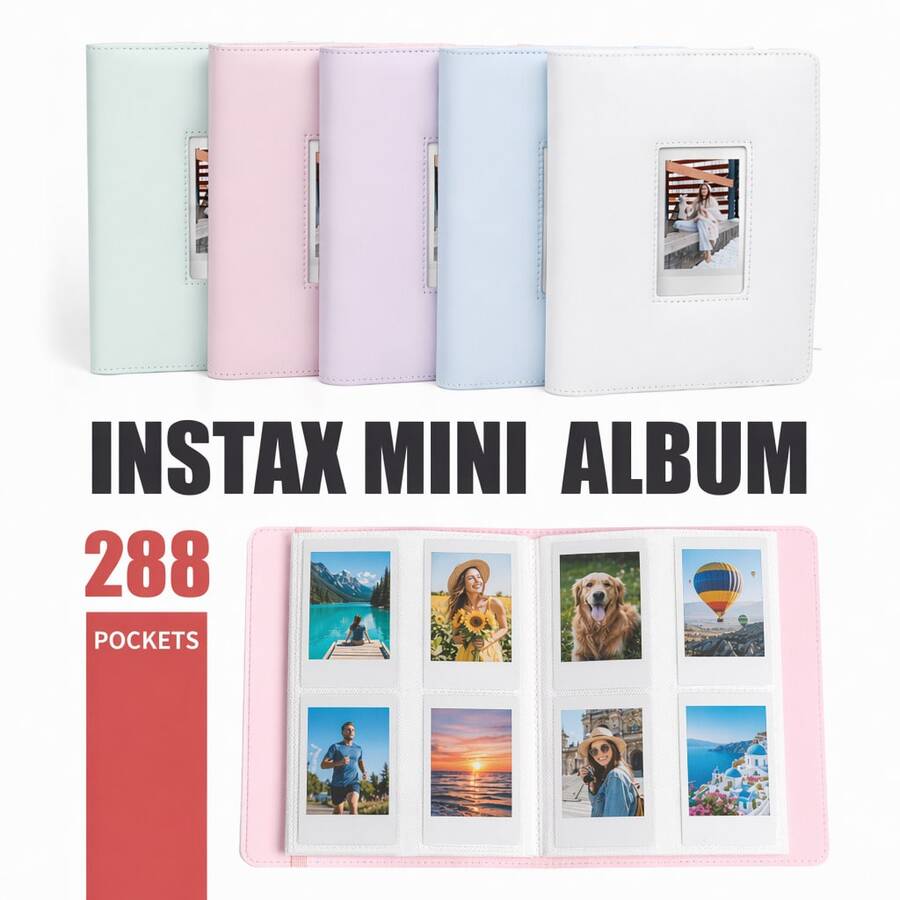 288 Pockets Mini Photo Album Suitable For Fujifilm Instax Mini 12 11 40 70 90 Liplay Link Instant Cameras - Multicolor - View 1