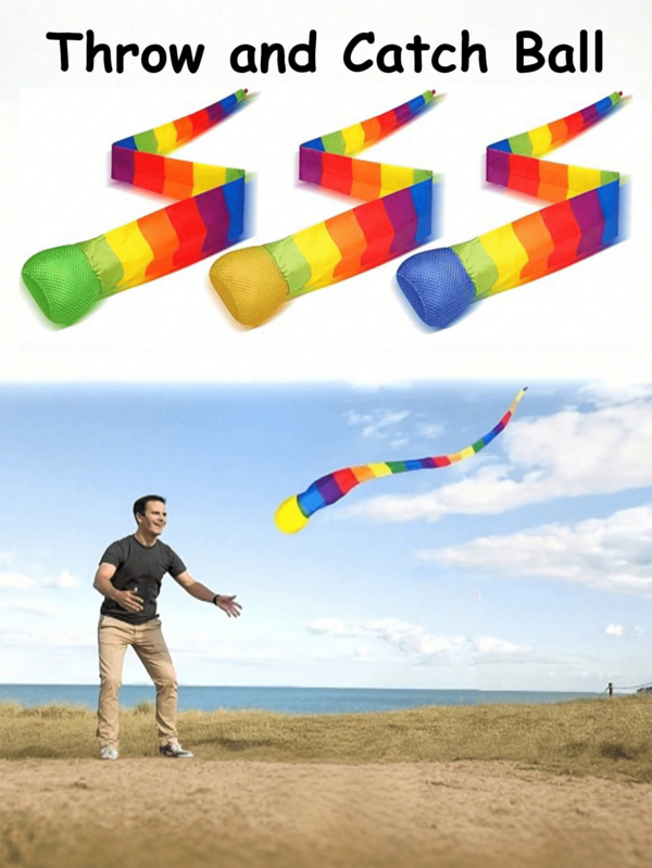 Bola de meteorito de cola larga arcoíris, bola voladora suave, juego de lanzamiento divertido, accesorios de juego, juguetes de lanzamiento interactivos para exteriores, equipo de juego colectivo para parque y césped, juego interactivo multijugador de construcción de equipo, descompresión, mini juego dedicado con bolas suaves de lanzamiento