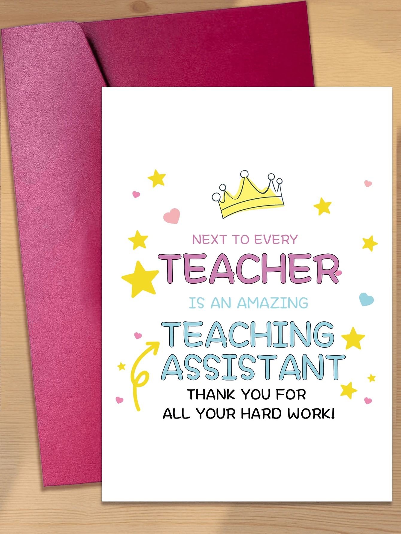 Thank You Card For Teaching Assistant, Cute Thank You Message, End Of Semester Gift For Classroom Assistant, Support Staff Or Teacher Assistant - Sets - View 1