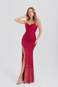 Women Prom Dresses - Hot Pink - View 4