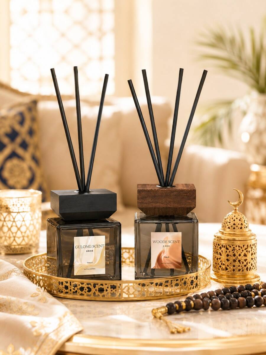 Alcohol-Free Flameless Reed Diffuser, Floral Tea Scent, Long-Lasting Fragrance, Suitable For Car And Home, Natural Fiber Reed Decorative Diffuser, Elegant Home Fragrance Decor, Living Room Daily Gift, Camping Essential, Holiday Essential - Multi Scents - View 1