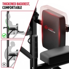 GartistGo Power Tower Pull-Up & Dip Station For The Home Gym – Adjustable Height Range, 150 Kg Weight Capacity With Non-Slip Suction Cups, H-Beam Steel Base Power Rack - Black - View 6