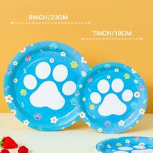 50/25/10pcs Pet Paw Print Disposable Paper Plates, Party Supplies, Suitable For 50 Guests, Disposable Paper Plates Party Tableware For Birthday, Wedding, Party, Family Picnic - View 9