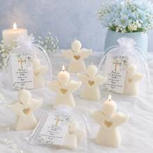 30pcs Baby Baptism Party Favor Angel Set, Includes Bags And Tags, Commemorative Gift, Baptism Guest Favor, Baby Gender Reveal, Birthday, Holiday Decoration - White - View 2