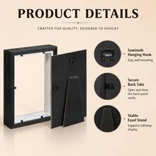 8Pcs Wooden Shadow Box Picture Frames, 5*5 Inch Square Display Frames For Photos, Wedding Bouquets, Floral Arrangements, Medals And Tickets, Keepsake Memory Boxes For Home Decor, Teacher's Day & Christmas Gifts - 8pcs - View 5