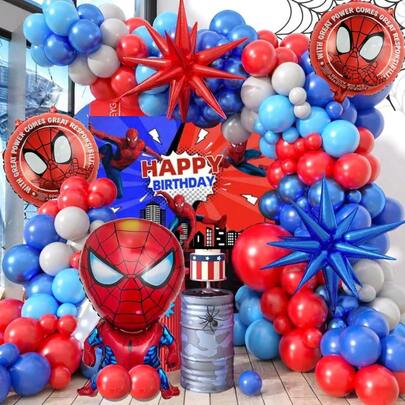Cartoon Balloon Explosion Star Background Birthday Number Foil Balloon