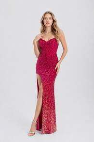 Women Prom Dresses - Hot Pink - View 1
