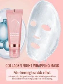 韓式玻璃肌膠原蛋白睡眠面膜，深層保濕撕拉式睡眠面膜，緊緻提拉臉部護理，打造光澤亮麗膚色 - 多款式 - 查看 4