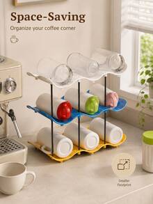 Stackable Water Bottle Organizer Rack, Wine Bottle Organizer,Multi-Layer Wavy Bottle Organizer For Countertop, Water Bottle Organizer For Cabinet And Fridge, Refrigerator Wine Rack For Kitchen Pantry, Suitable For Tumblers,Cups & Wine Bottles - Multicolor - View 8
