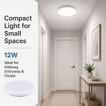 12W18W LED Ceiling Light With Ultra-Thin Flush Mount Design, Modern Low-Profile Fixture, Cool White/Warm White Light, Hardwired 220V, Battery-Free Operation, Easy Installation With Hardware Included, Energy-Efficient For Kitchen, Living Room - White Light - View 2