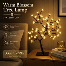 Premium Sakura LED Tree Lamp - Fairy Bonsai Light, USB Powered Warm White Desktop Decor Suitable For Bedroom And Home - 48-lED Cherry Blossom Warm White Tree Lamp With USB Switch - View 5