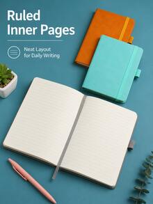 A6 Minimalist Notebook With Closure Strap, Fashionable Business Office Memo Pad And Diary, Compact Size Suitable For Students' Daily Notes, Lightweight And Portable, Applicable For Learning, Work Planning And Daily Recording - Multicolor - View 4