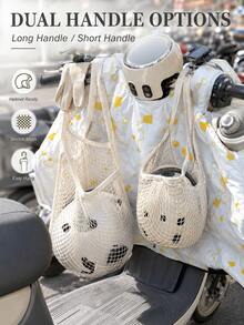 Skateboard Storage Mesh Bag Helmet Holder, Elastic Mesh Hanging Bag, Lightweight Open Rope Mesh Storage Bag, Suitable For Motorcycles, Electric Bicycles Convenient Motorcycle Accessories & Motorcycle Storage Supplies - A - View 4