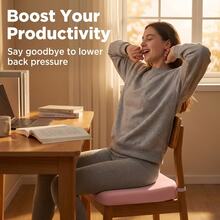 Thickened Comfortable Seat Cushion - 4cm High Elastic Memory Foam Core, Removable Wear-Resistant Fabric Cover, Non-Slip Particle Design On Bottom, Suitable For Hard Office Chairs, Student Chairs, Truck Seats And Home Use, Disperses Hip Pressure, Improves Sitting Posture - Multicolor - View 10