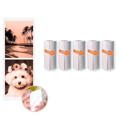 1/3/5 Rolos de Papel Térmico Portátil Mini na Cor Laranja com Impressão, Papel Adesivo Colorido, Papel de Impressão Autoadesivo, Etiquetas Adesivas para Impressora Adequadas para Notas de Estudo Sem Fio, Trabalho, Fotos, Pintura Manual, Impressora Sem Tinta de 57mm