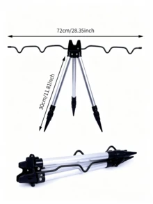 1pc Adjustable Aluminum Fishing Rod Holder, Portable And Foldable, Triangular Fishing Rod Stand, Can Hold Multiple Fishing Rods, Sturdy And Durable, Suitable For Lakes, Rivers, Angling, Stable Outdoor Bank Fishing Bracket - Multicolor - View 9