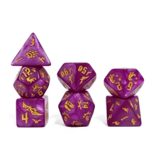 Dinosaur Polyhedral Dice Set, 7 Pieces Acrylic Glitter Role Playing Game Dice With Engraved Dino Footprint And Skeleton Symbols, Multi-Color RPG Dice For Tabletop Board Games, TTRPG, Card Games, Math Teaching, Gift For Gamers And Collectors - Multicolor - View 19