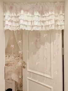 Pink Crystal Beaded Door Curtain With Satin Bow, Room Divider Curtain, Wedding Bedroom Hallway Hanging Decor, Romantic Home Aesthetic Party Decoration Backdrop - Multicolor - View 6