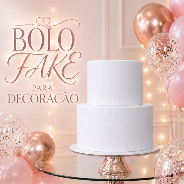 Bolo Fake De Isopor Revestido Com EVA Branco 2 andar Aniversários Casamento 15x10 20x10cm