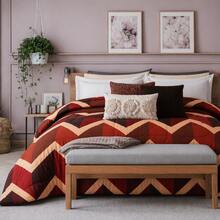 VENECIA Reversible Comforter In Full/Queen Size (200x220cm). Variety Of Colors And Designs. Maximum Softness. - Orange - View 7