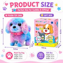 Colorful Electronic Walking Pet Dog Toy With Bone, Leash & Bow, Barking Plush Puppy For Imaginative Play, Birthday Christmas Easter Gift - 彩色 - 查看 2