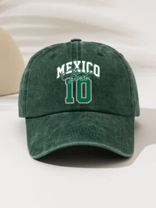 1pc Fashionable Minimalist Washed Baseball Cap With "MEXICO 10 KING" Print, Suitable Gift For Family And Friends, High-Quality Decoration For All Seasons, Unisex Essential Fashion Item, Ideal For Outdoor Sports, Lightweight And Portable - Washed Baseball Cap - View 9