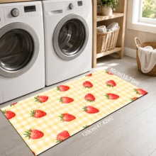 1pc, Home Decor, Strawberry Plaid Pattern Printed Floor Mat, Diatomaceous Earth Kitchen Rug, Kitchen Mat, Floor Mat, Easy To Clean, Printed Rectangular, Suitable For Living Room, Bedroom, Hallway, Bathroom, Laundry Room - Polyester Carpet, Suitable For Indoor And Outdoor Home Decor - Multicolor - View 16