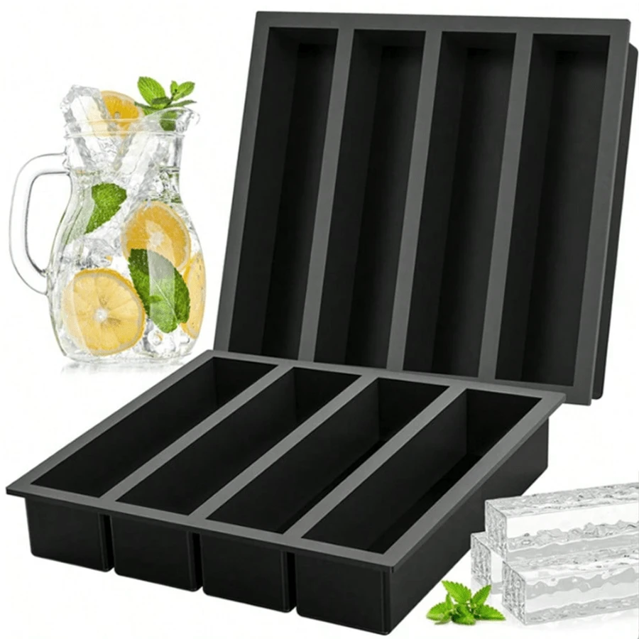 1pc Rectangular Ice Cube Mold, Long Ice Cube Mold, Butter Mold Tray, DIY Chocolate Bar Baking Essential, Rectangular Ice Tray, Kitchen Accessories, Home Supplies, Ice Tray, Bar Accessories