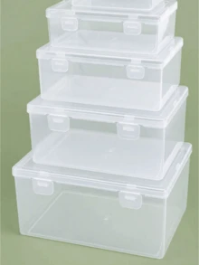 1pc Rectangular Fishing Gear Transparent Plastic Packaging Box Accessories Components Tool Storage Empty Box Flip Cover Storage Box Transparent Plastic Box Stationery Packaging Box Electronic Components Hardware Tools Parts Box Toy Storage Box - Clear - View 2